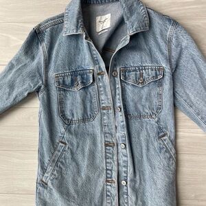 Abercrombie and Fitch Drapey Denim Shirt Jacket